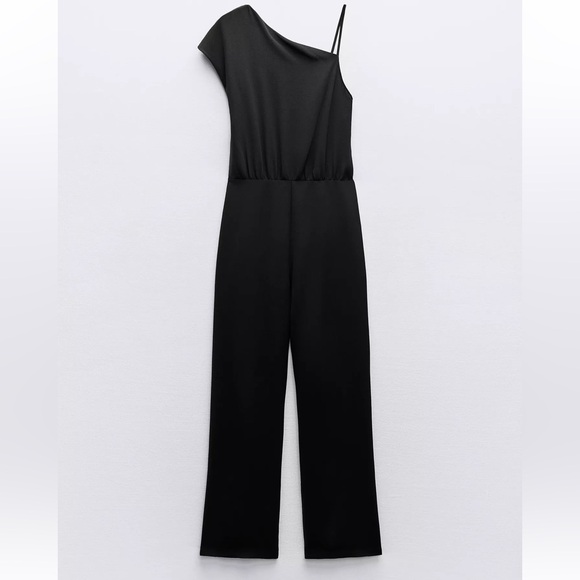 Zara Pants - Zara Black Asymmetrical Jumpsuit